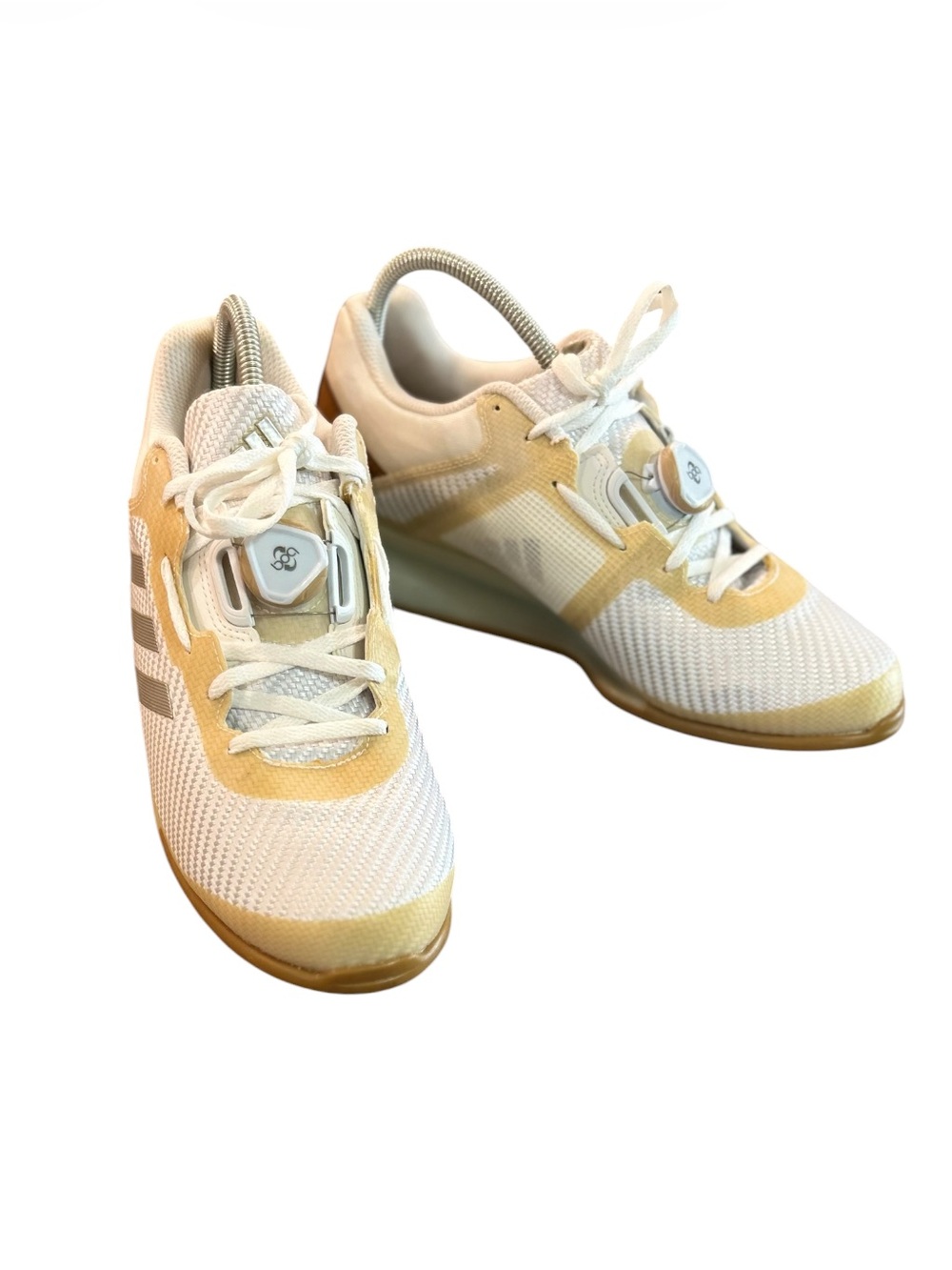 Adidas Leistung 16 II Mens 9.5 BOA Cable Weightlifting Shoes TanWhite CQ1771 EUC
